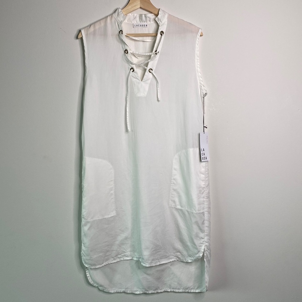 Lacausa White Sleeveless Shift Dress